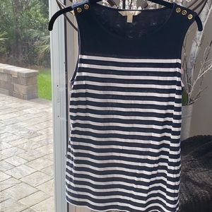 Banana Republic Small Navy White stripe tank